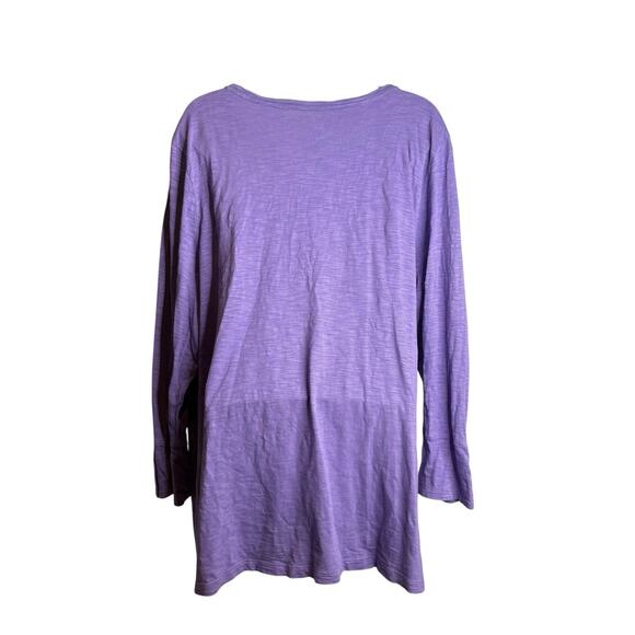 Chico’s Women’s Purple Indian Cotton Blend Scoop Neck Top Size 4 XXL Basics - Picture 2 of 10